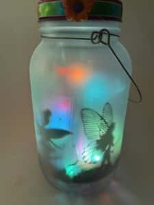 image of frosted fairy multicolor mason jar