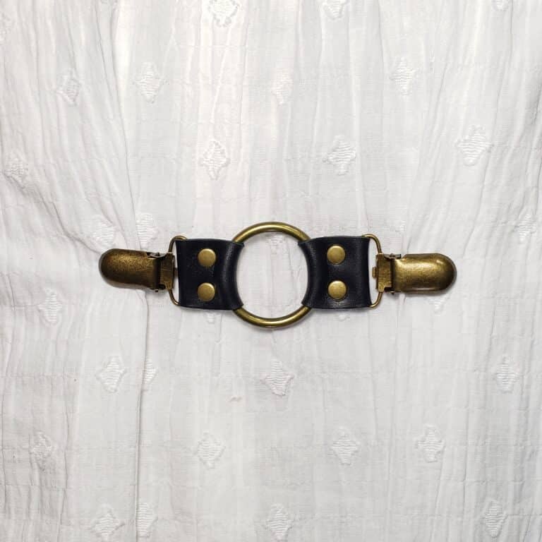 Oring bronze black leather cinch clip twojills