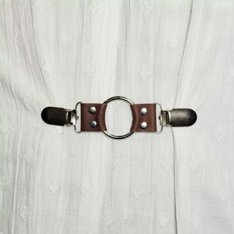 brown leather oring cinch clip silver tone twojills