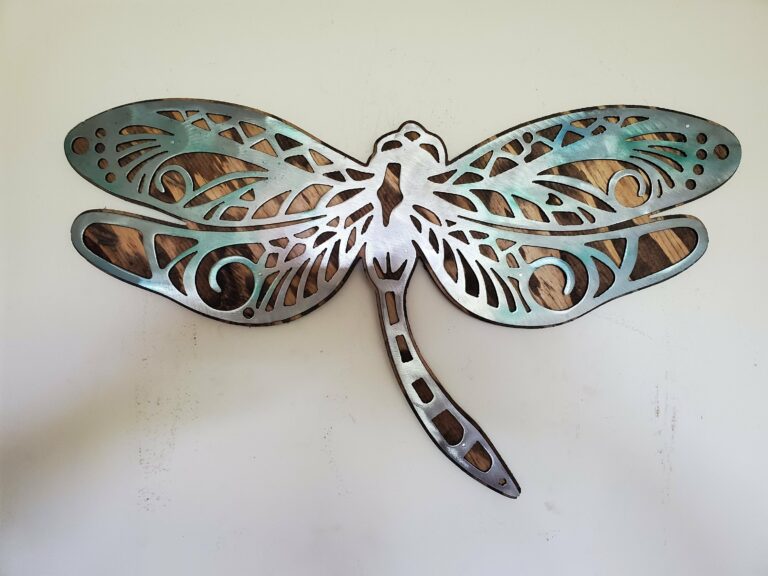 Dragonfly wall display metal art