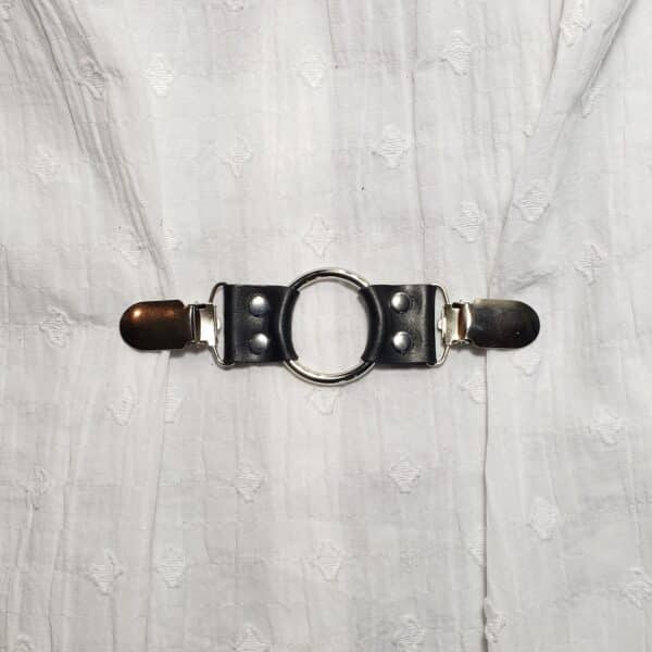 oring black leather silver cinch clip twojills