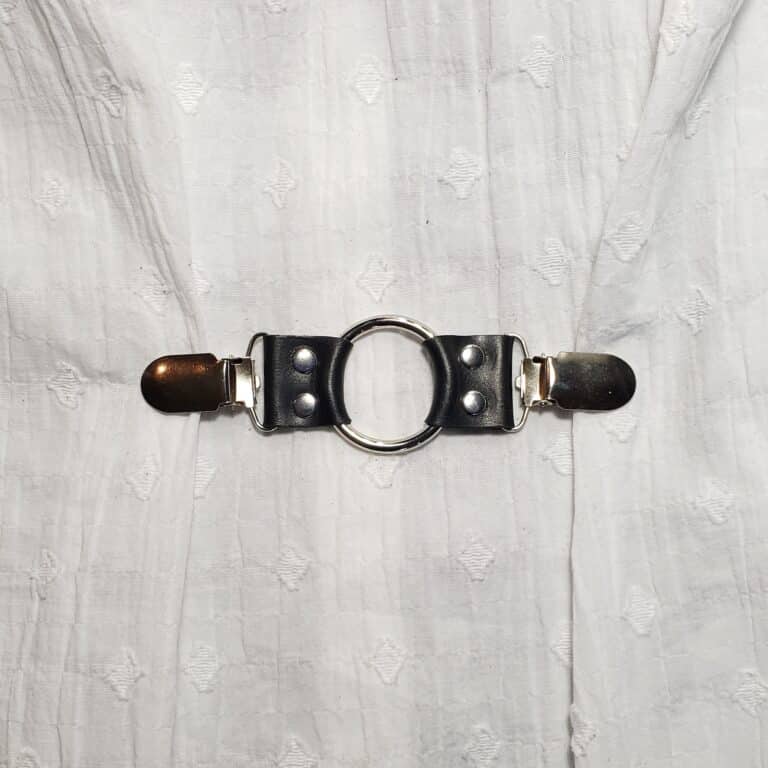 oring black leather silver cinch clip twojills