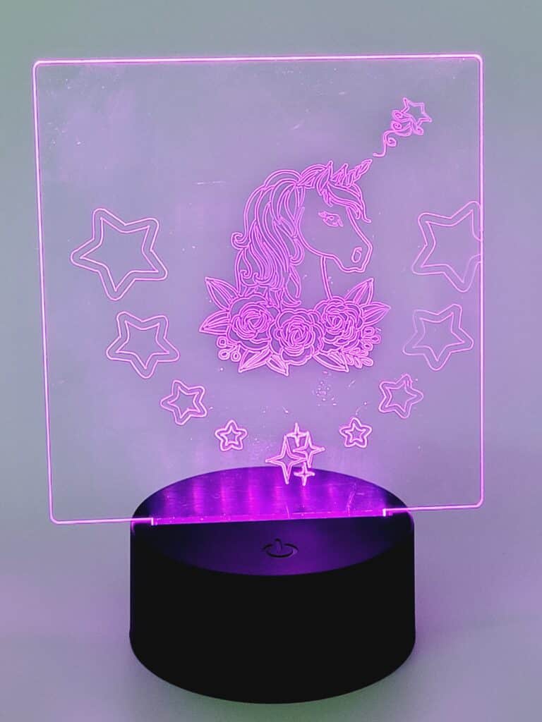 Etched Acrylic - Unicorn with roses
