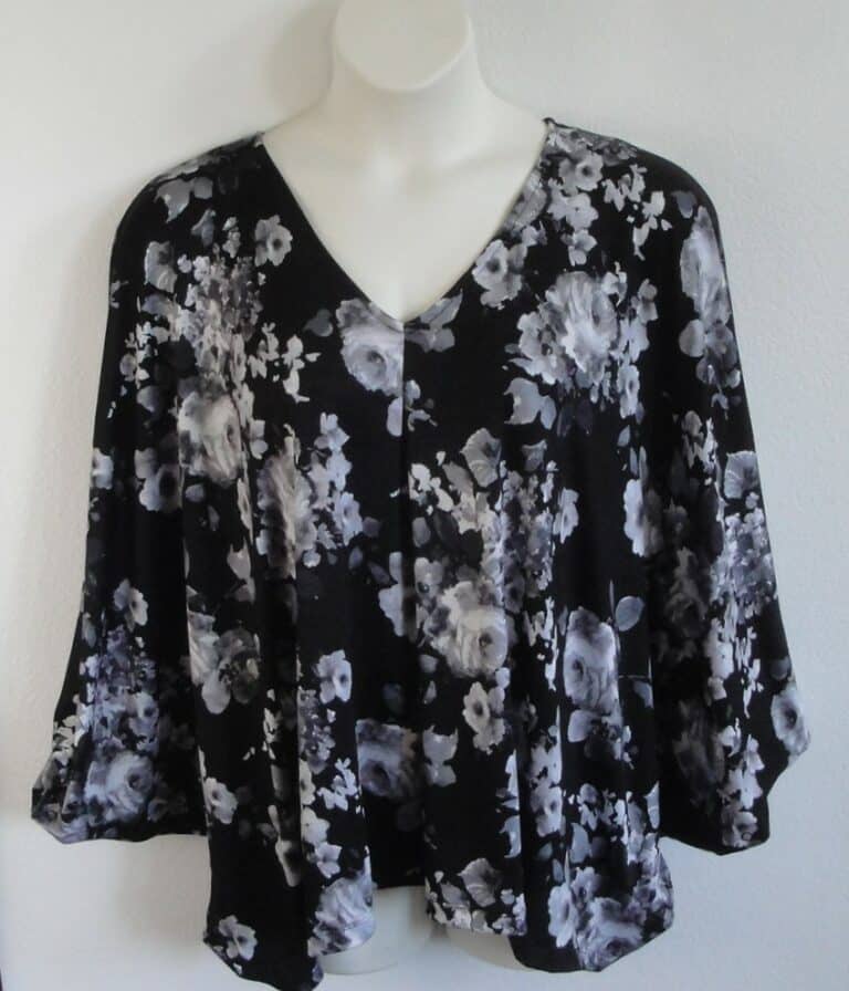 Black gray floral shirt