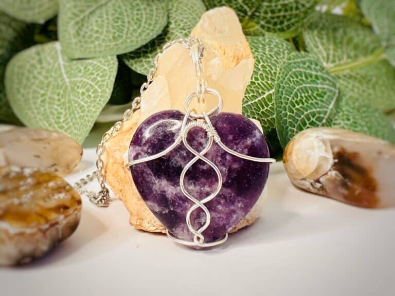 Divine Love Wire Wrapped Amethyst Heart