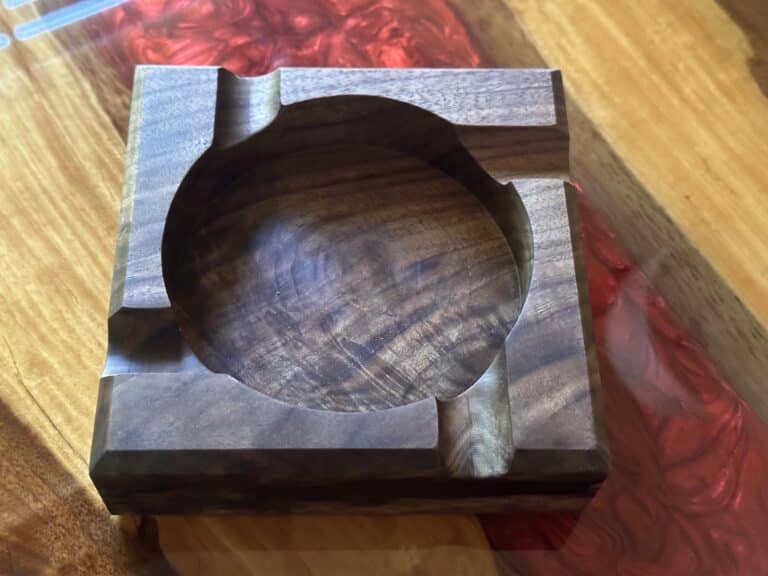 walnut cigar ashtray