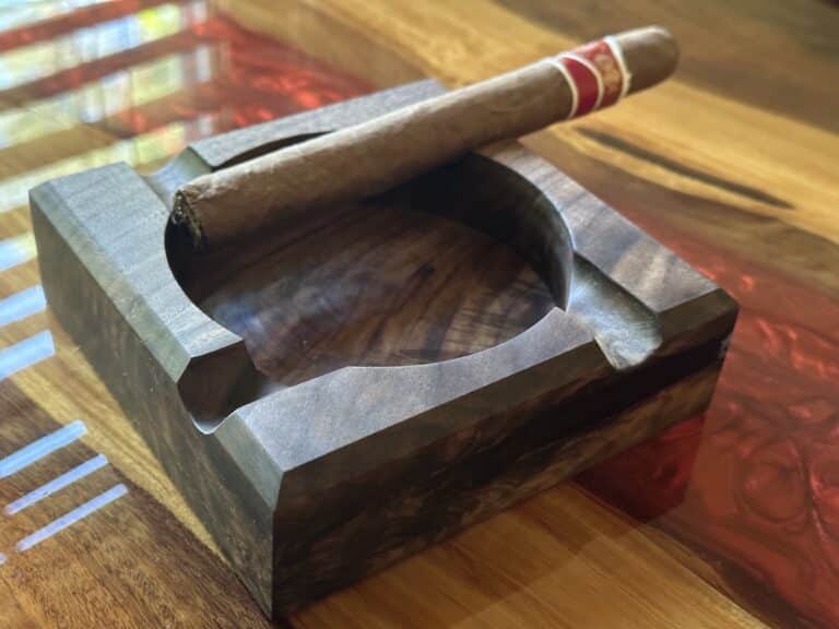 walnut cigar ashtray