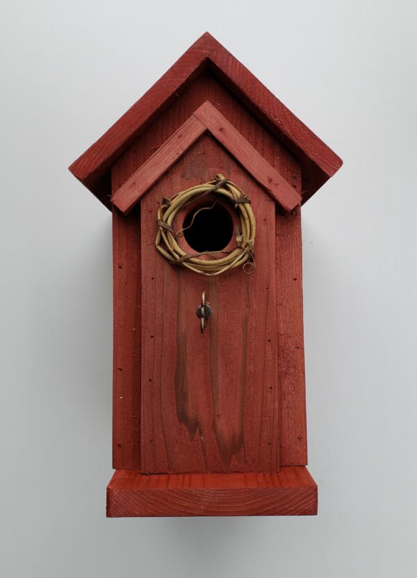 Cedar Red Rustic Birdhouse scaled