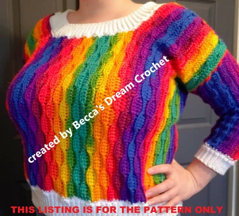 Rainbow Wave Sweater 2 with text