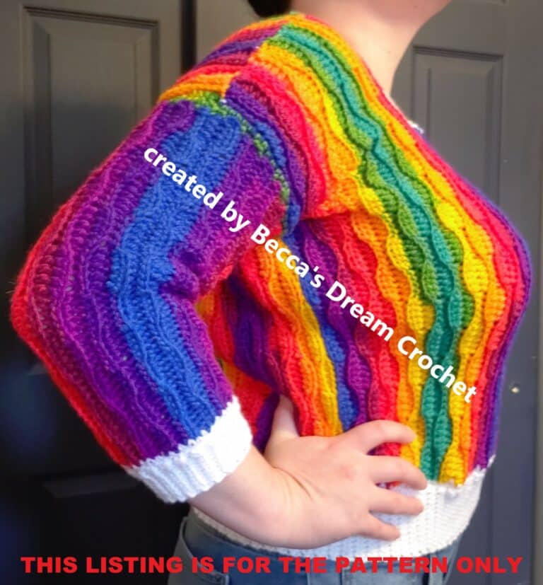 Rainbow Wave Sweater 3 with text