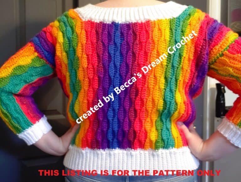 Rainbow Wave Sweater 4 with text