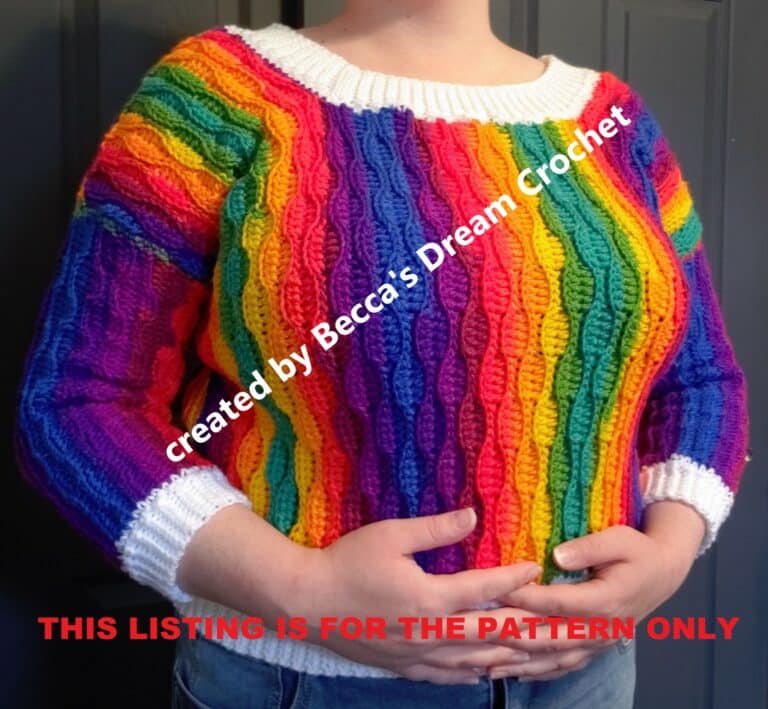 Rainbow Wave Sweater 5 with text