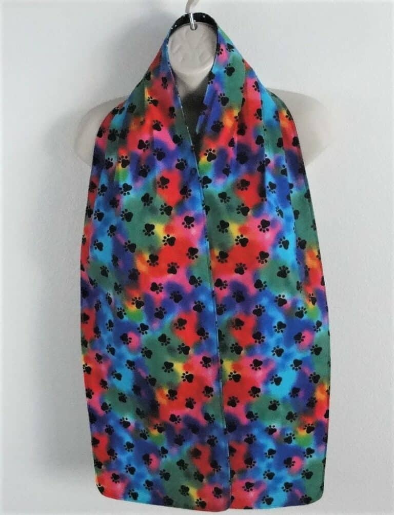 Rainbow pawprints bib
