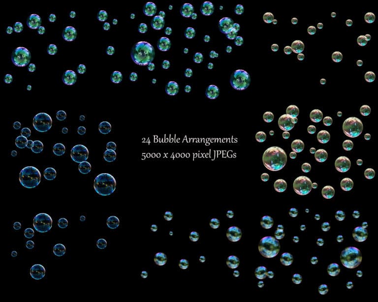collage of soap bubble overlays