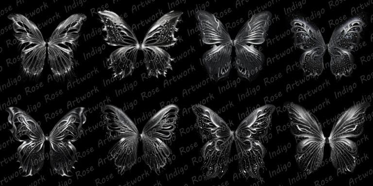 collage of fairy wing overlays