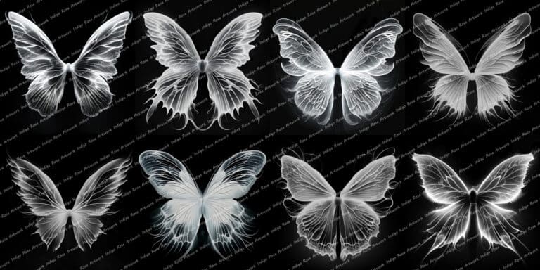 collage of fairy wing overlays
