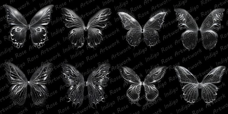 collage of fairy wing overlays