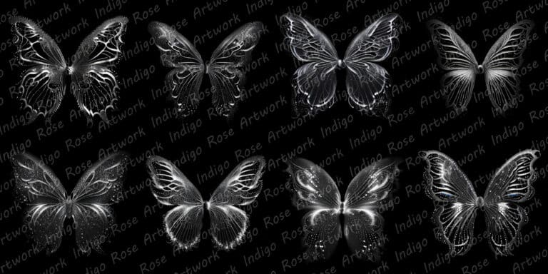 collage of fairy wing overlays