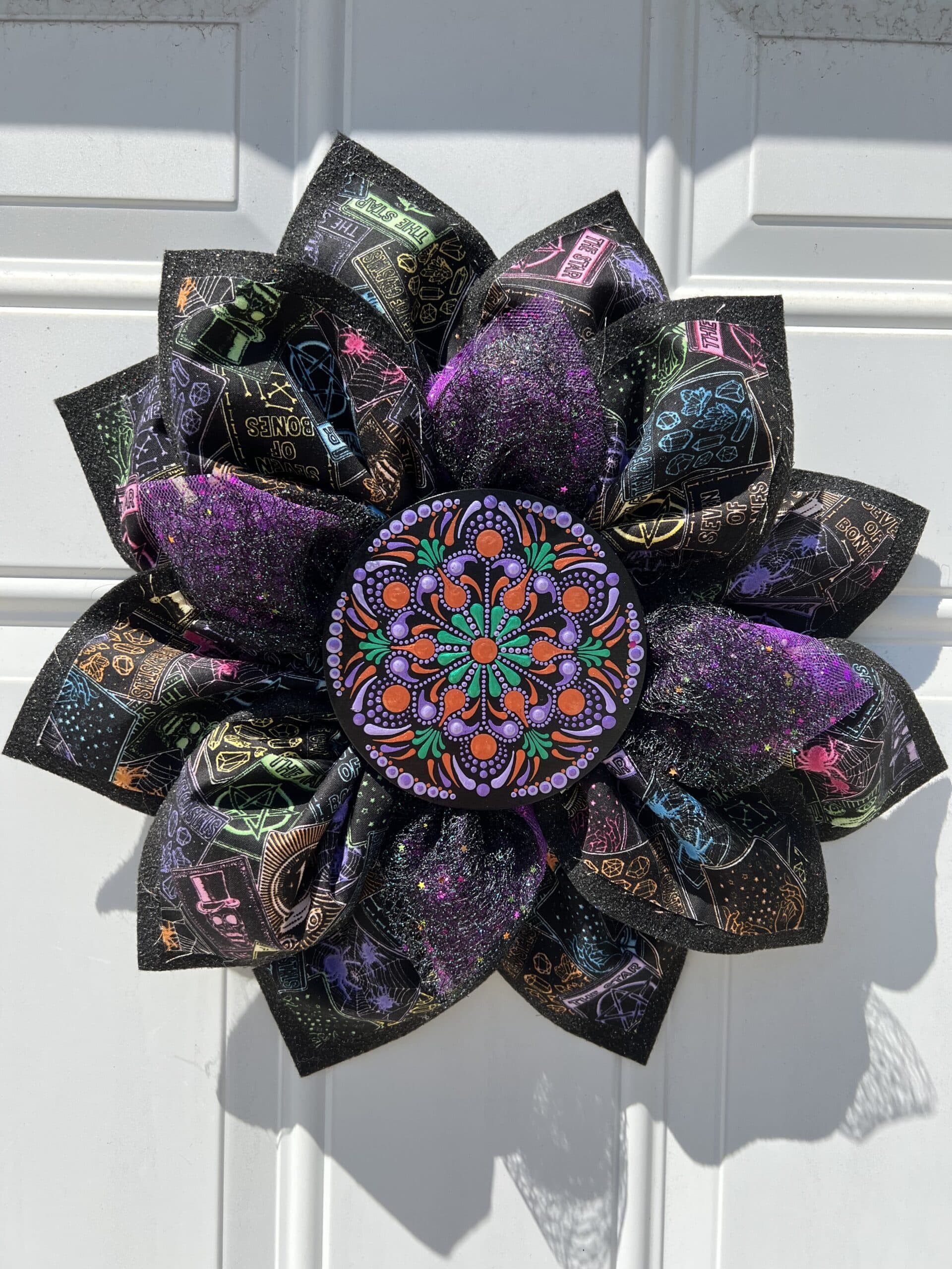 small felt fabric petal wreath