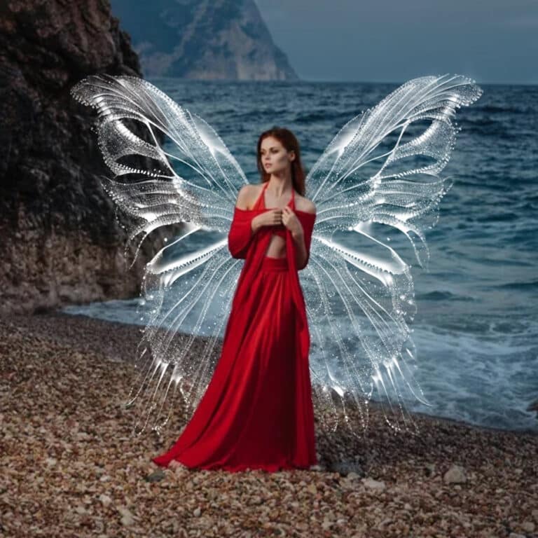 fairy wing overlay on model