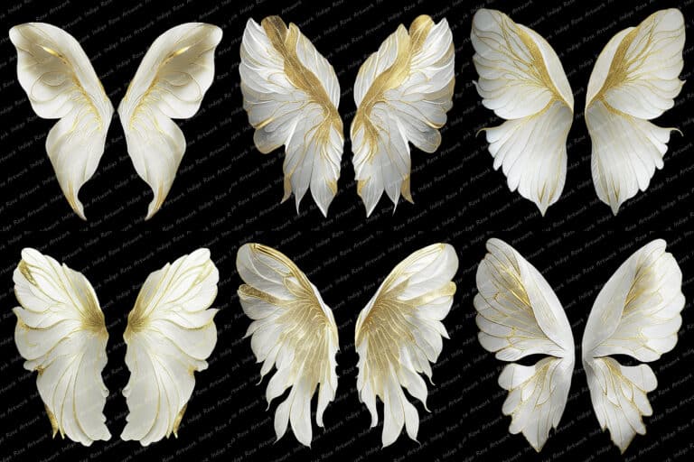 collage of fairy wing overlays