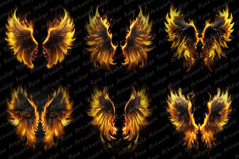 collage of angel wing overlays