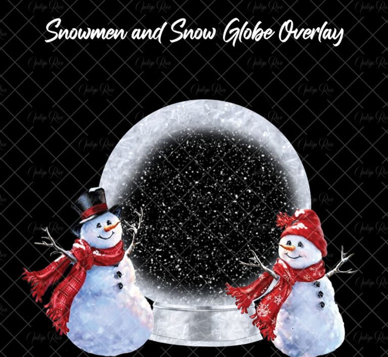 Snowman snow globe overlay for Photoshop
