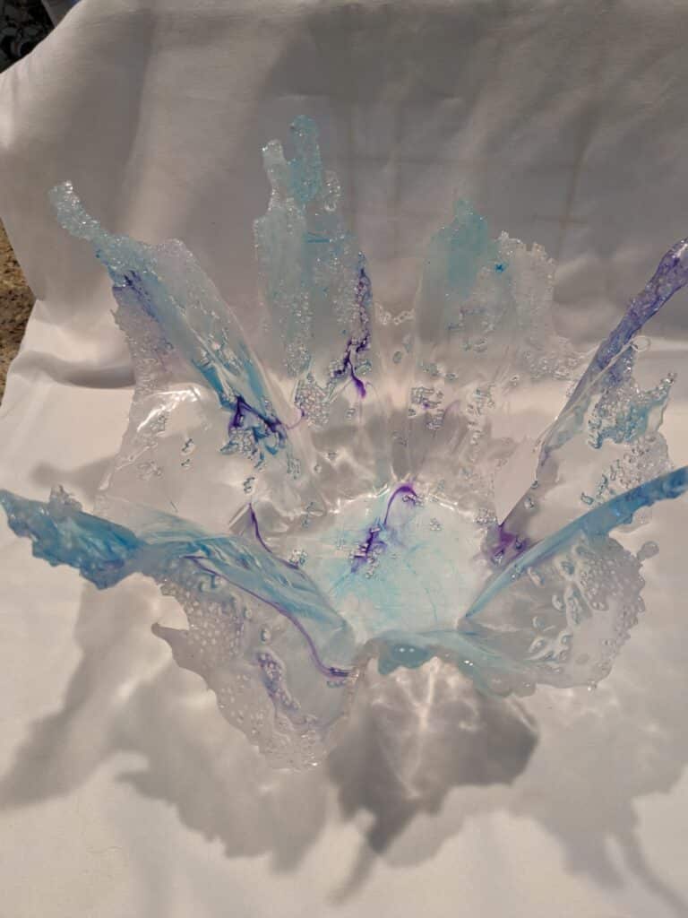 Coastal beach resin splash bowl. Beautiful ocean blues