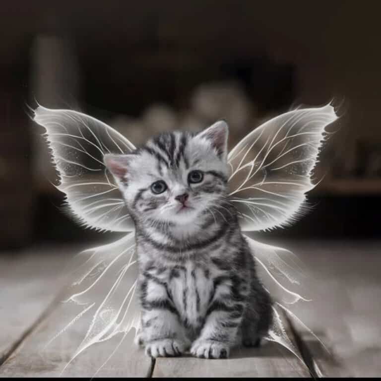 fairy wing overlay on kitten