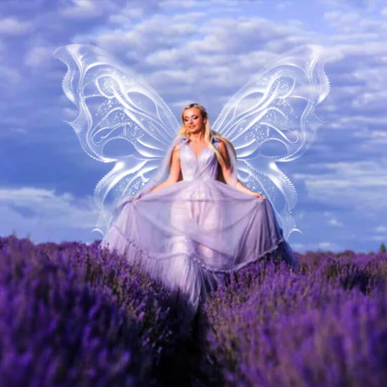 fairy wing overlay on model