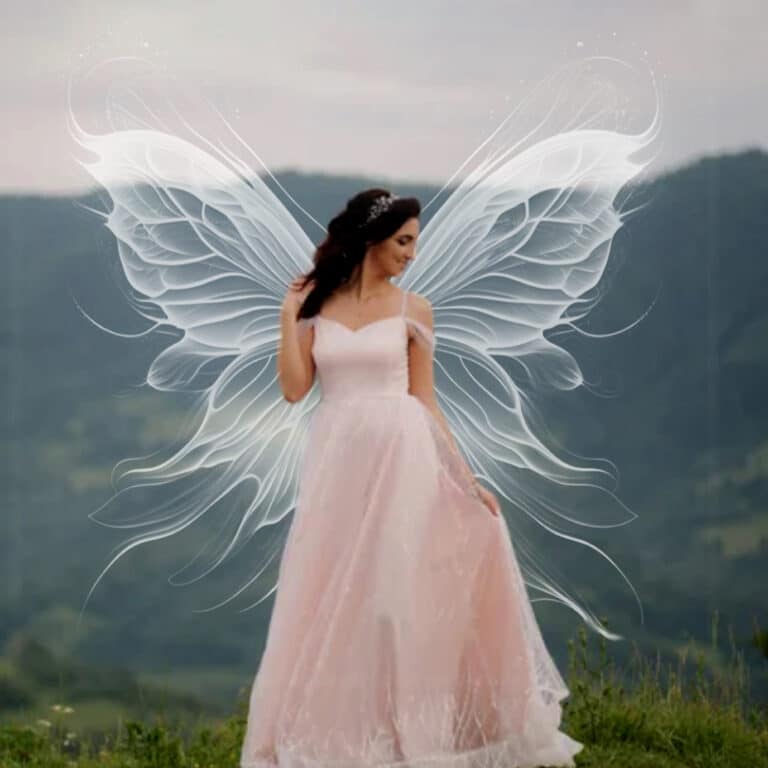 fairy wing overlay on model