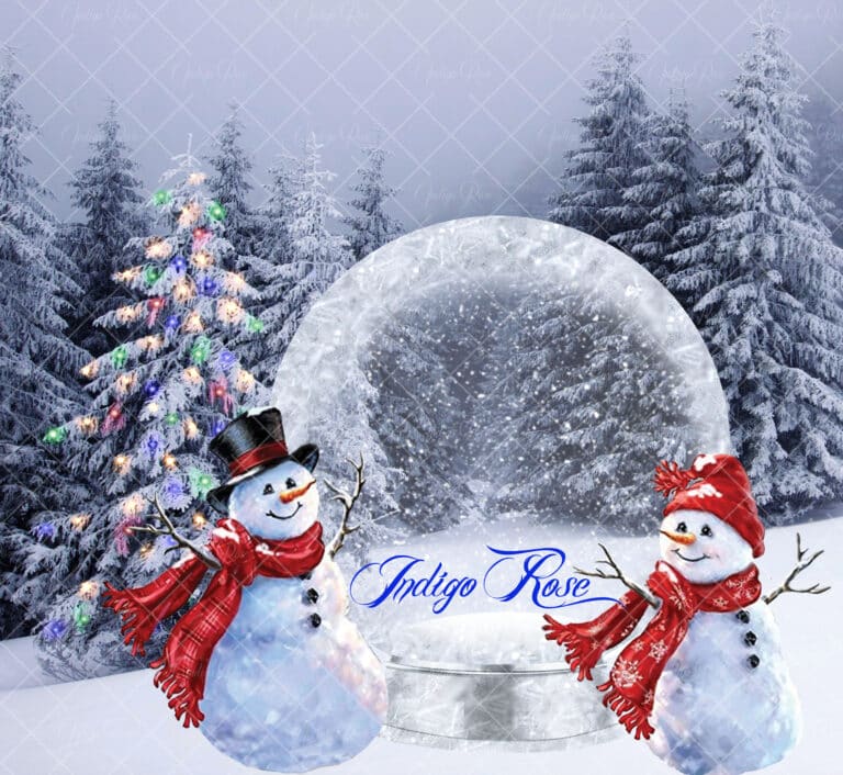 Snowman snow globe overlay for Photoshop