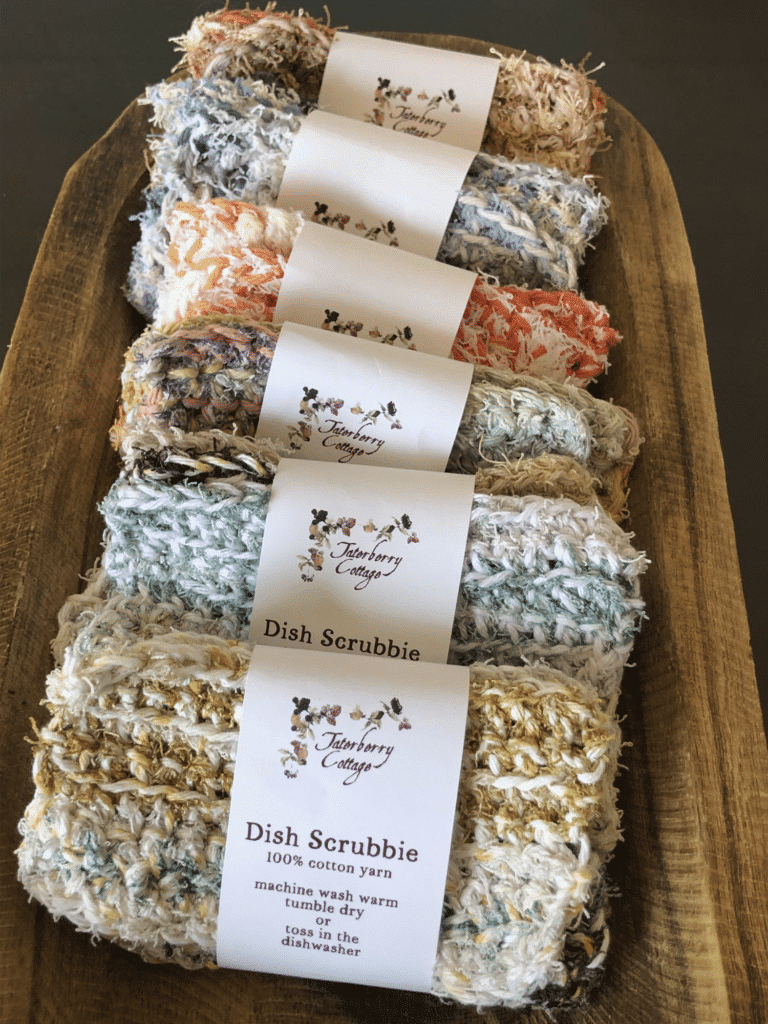 100% Cotton Dish Scrubbies - hand crocheted dish scrubber, dish cloths