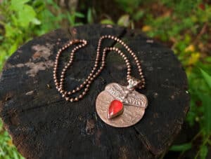 Halloween Jewelry Ornate Bat Necklace in Copper