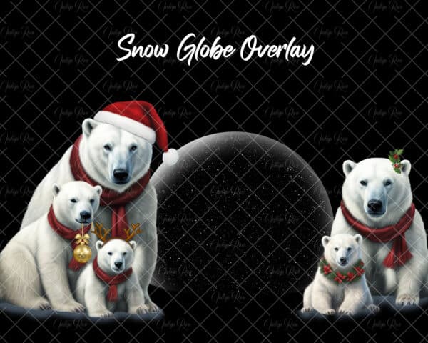 Polar Bears Snow Globe overlay w watermark scaled