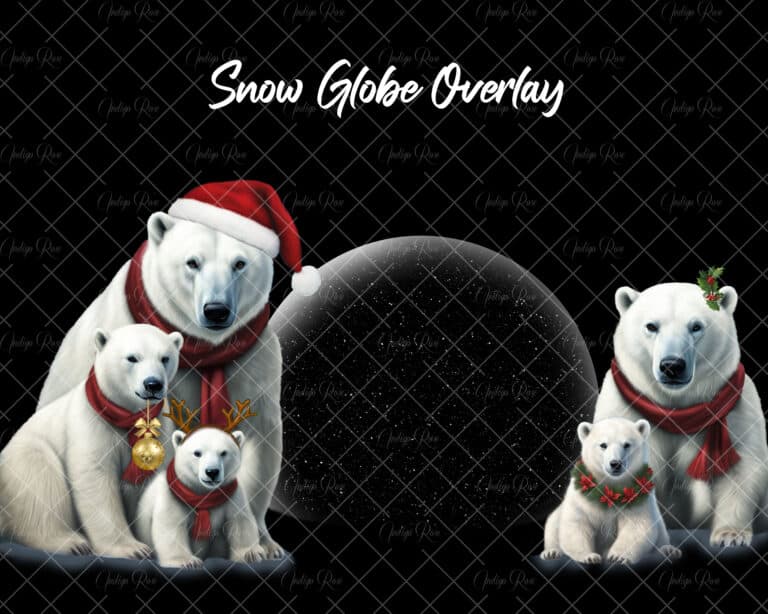 Polar Bears Snow Globe overlay w watermark