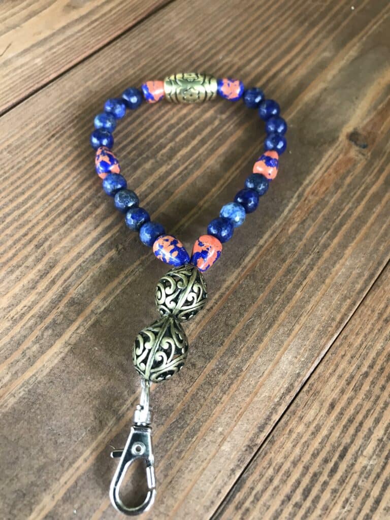 All Evergreen Farms design are truly one of a kind. I never make duplicates and that is what makes are wristlets unique! This has ceramic beads.