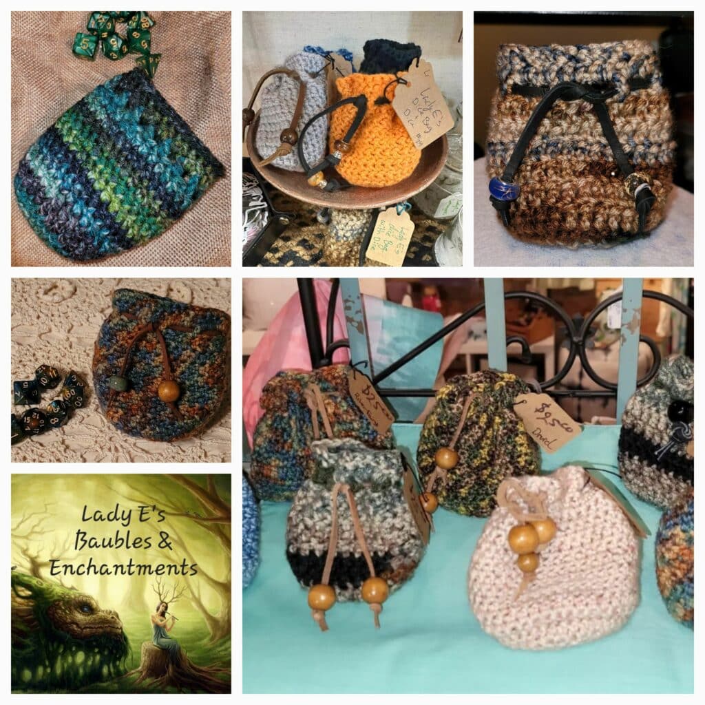 Dungeons and Dragons Crochet Dice Bags