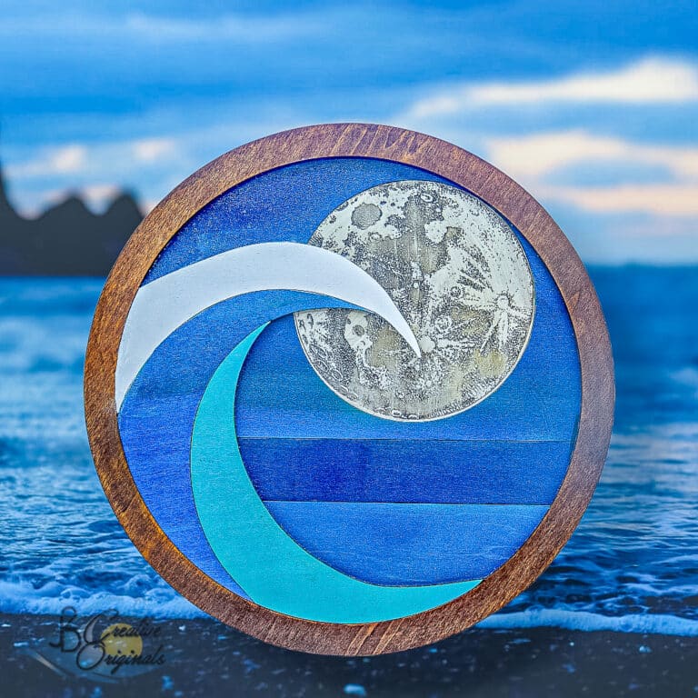 Night ocean circle art