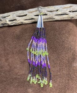 Purple Fringe with two rows of peridot