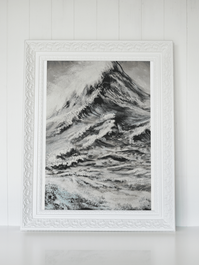 picture frame mockup against a minimalistic striped wall 596 el