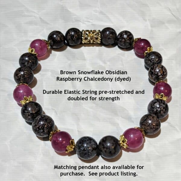 Brown Snowflake Obsidian Raspberry Chalcedony pic 7 etsy listing