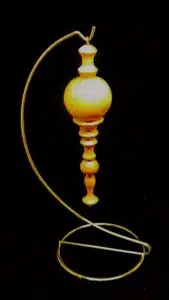 Handturned ornament in Cherry and Beech