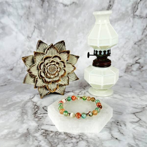 Green Flower Agate bracelet B2