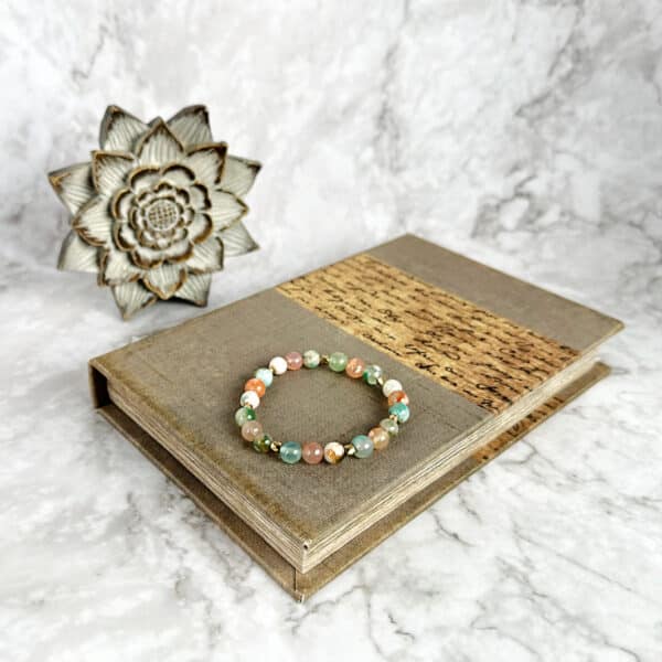 Green Flower Agate bracelet B3
