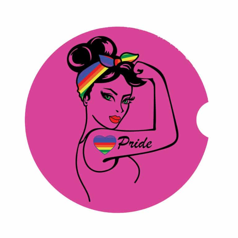Rosie the Riveter Car Coaster Pink