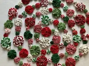 yoyo garland peppermint spearmint mix on white