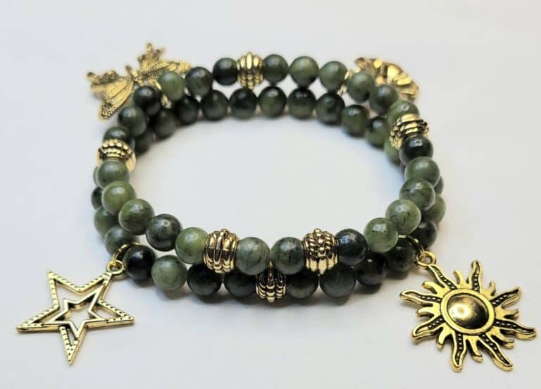 Genuine Jade & Gold Stack Bracelets