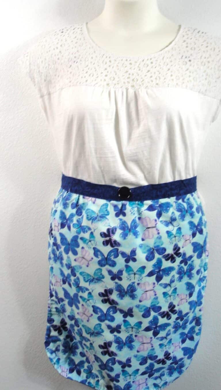 Blue butterfly apron 2