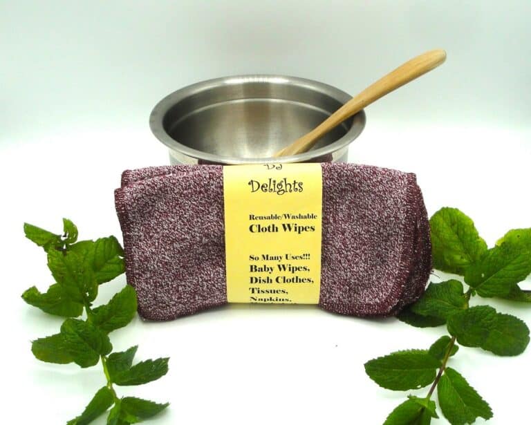 Burgundy heather French terry wipes